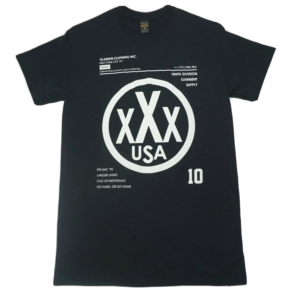 10 DEEP XXX USA Men Small Black‎ T-Shirt Made in USA EUC